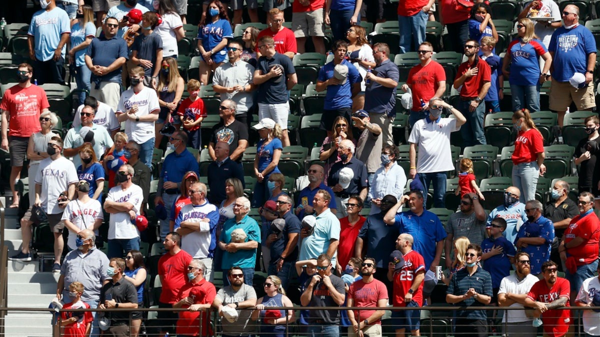 MLB Fans Pack Texas Rangers' Stadium, What Social Distancing?! 1 MLB Fans Pack Texas Rangers' Stadium, What Social Distancing?!