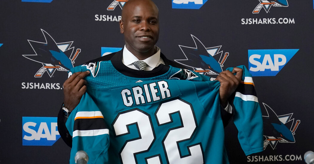 Sharks Hire Mike Grier as N.H.L.’s First Black General Manager