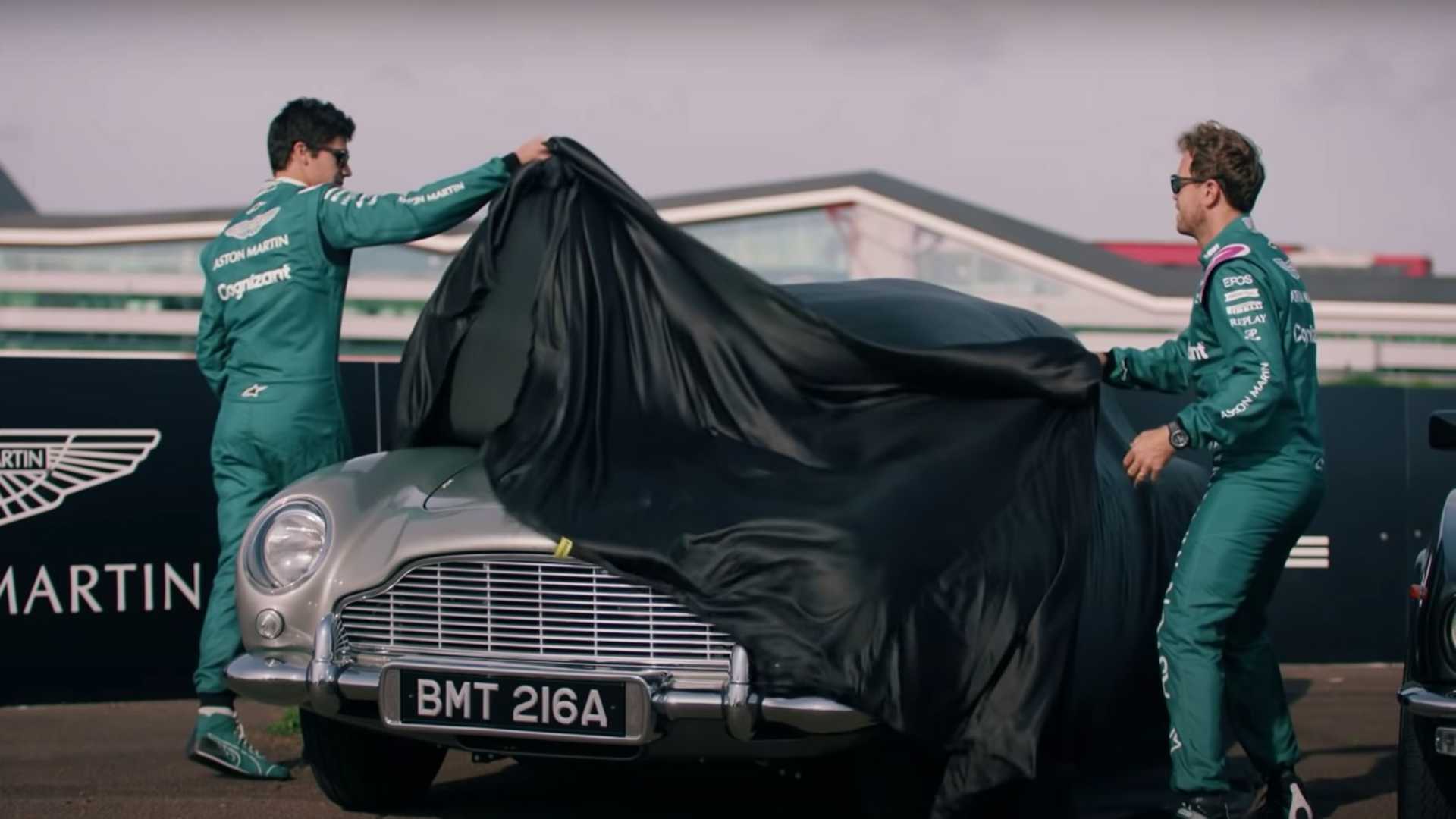 Watch Vettel, Stroll Hoon Around In Iconic 007 Aston Martin DB5