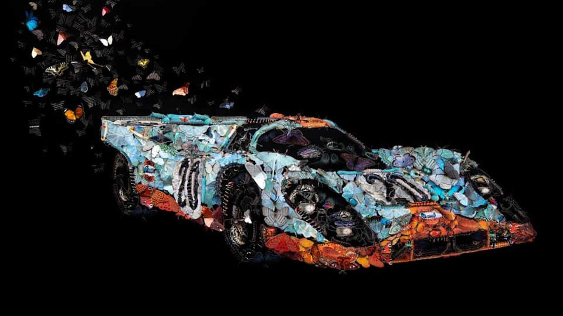 Amazing Porsche 917 Artwork Made Out Of Paper Butterflies
