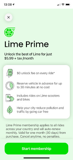 Lime Prime is the scooter company’s new monthly subscription service