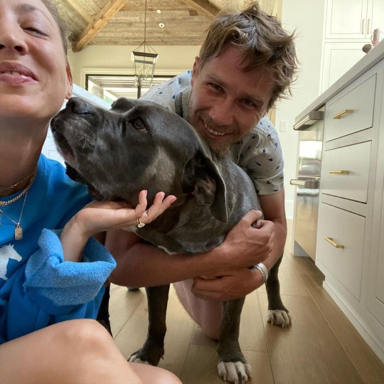 Kaley Cuoco's husband gifted her stuffed replica of late dog following his death 5 Kaley Cuoco, Karl Cook and their new pet dog Larry