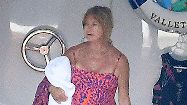 Goldie Hawn Rocks Bright Pink One Piece Swimsuit On Vacation With Kurt Russell in Positano: Photo